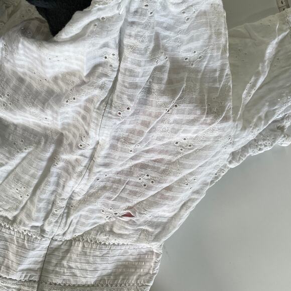 Jonathan Simkhai Dress‎ Women 0 White Embroidery V Neck Eyelet Mini Cotton - Picture 11 of 12